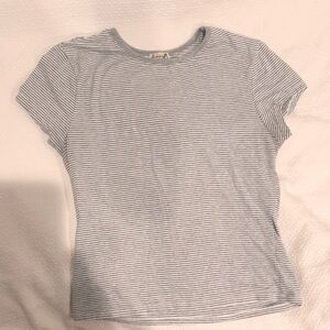 Free People Striped Grey Tee